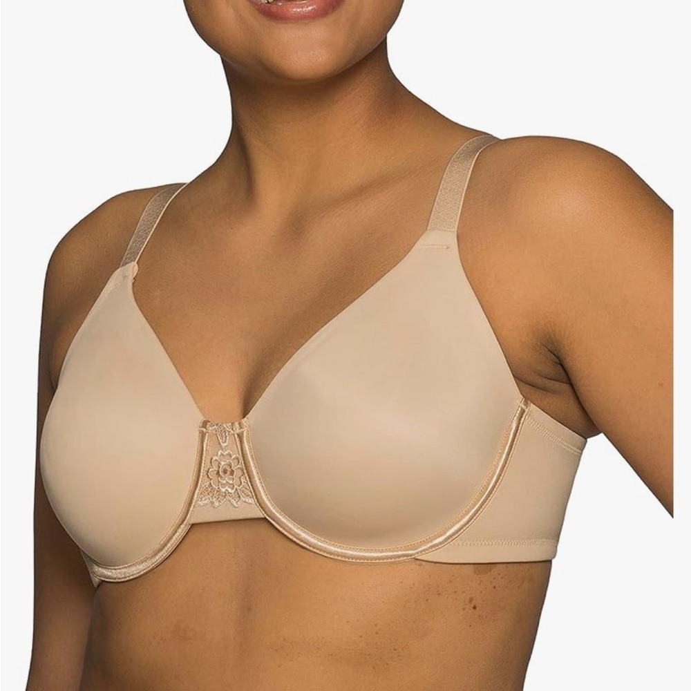 Vanity Fair Beauty Back Minimizer Bra Women's 42C Damask Neutral Feminine NWT